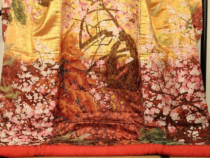 平和屋本店●色打掛　和装　婚礼　結婚式　花嫁　神社挙式　唐織　飛鶴枝梅松文　金糸　逸品　AABJ2778fw