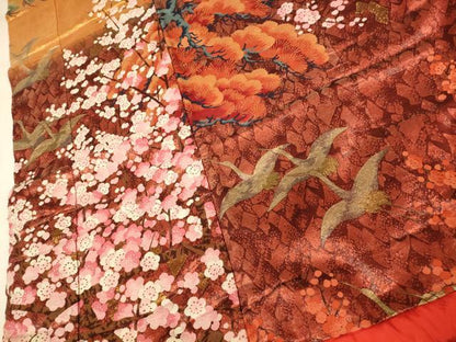 平和屋本店●色打掛　和装　婚礼　結婚式　花嫁　神社挙式　唐織　飛鶴枝梅松文　金糸　逸品　AABJ2778fw