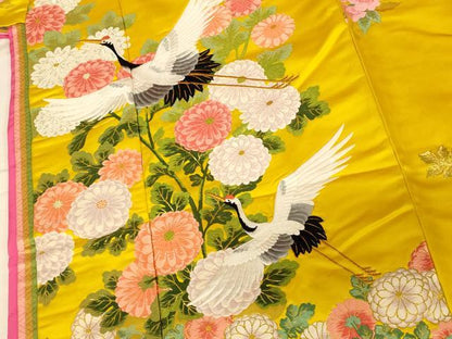 平和屋本店●色打掛　和装　婚礼　結婚式　花嫁　神社挙式　唐織　飛鶴草花文　金糸　逸品　AABJ2780fw
