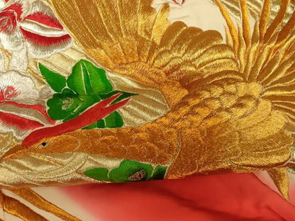 平和屋本店●色打掛　和装　婚礼　結婚式　花嫁　神社挙式　駒刺繍　鳳凰草花文　暈し染め　金銀糸　逸品　AABJ2791fw