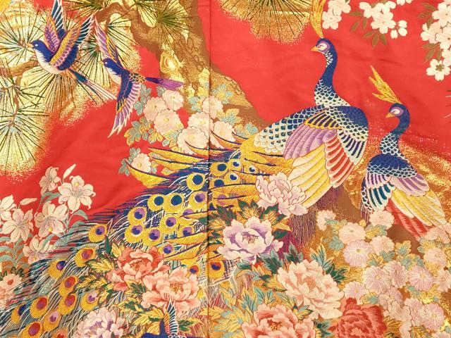 平和屋本店●色打掛　和装　婚礼　結婚式　花嫁　神社挙式　作家物　唐織　四季華鳥図　孔雀　金糸　逸品　AABJ2795fw