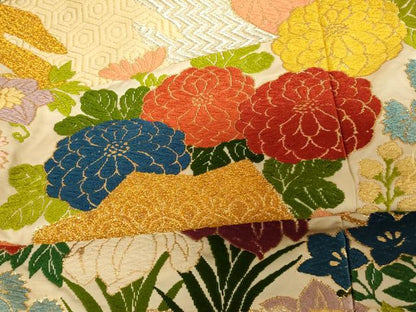 平和屋本店●色打掛　和装　婚礼　結婚式　花嫁　神社挙式　唐織　草花扇子文　金銀糸　逸品　AABJ2796fw