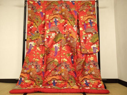 平和屋本店●色打掛　和装　婚礼　結婚式　花嫁　神社挙式　唐織　枝花松文　金糸　逸品　AABJ2797fw