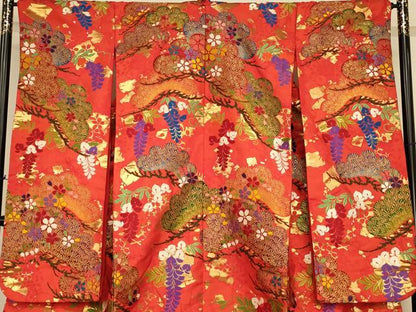 平和屋本店●色打掛　和装　婚礼　結婚式　花嫁　神社挙式　唐織　枝花松文　金糸　逸品　AABJ2797fw