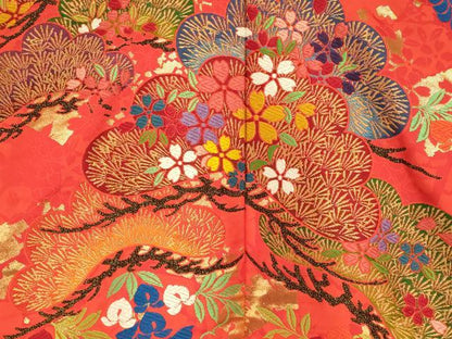 平和屋本店●色打掛　和装　婚礼　結婚式　花嫁　神社挙式　唐織　枝花松文　金糸　逸品　AABJ2797fw