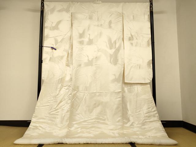 平和屋本店●白打掛　白無垢　和装　婚礼　結婚式　花嫁　神社挙式　唐織　飛鶴文　逸品　AABJ2799fw