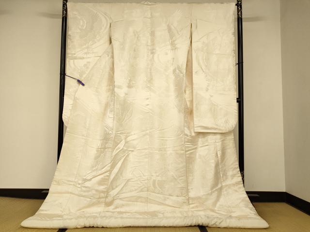 平和屋本店●白打掛　白無垢　和装　婚礼　結婚式　花嫁　神社挙式　唐織　飛鶴松竹梅文　逸品　AABJ2801fw