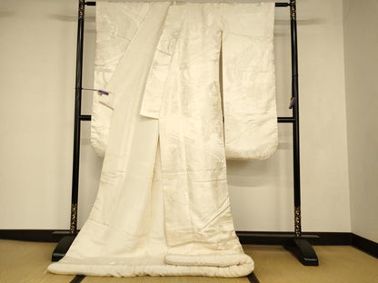 平和屋本店●白打掛　白無垢　和装　婚礼　結婚式　花嫁　神社挙式　唐織　飛鶴松竹梅文　逸品　AABJ2801fw