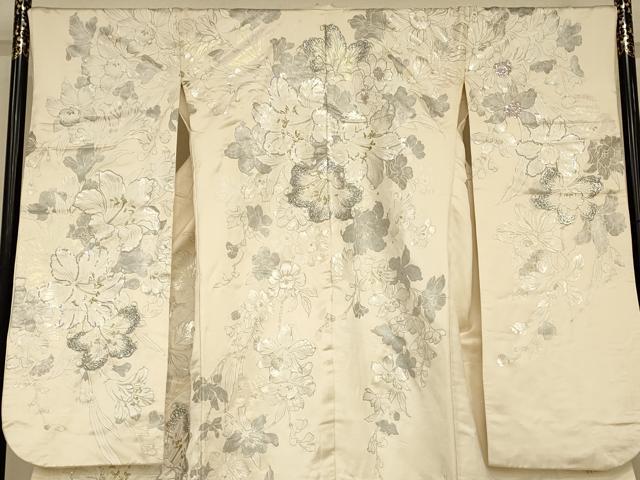 平和屋本店●IKKO　白打掛　白無垢　和装　婚礼　結婚式　花嫁　神社挙式　刺繍　枝花文　金糸　金銀彩　逸品　AABJ2802fw