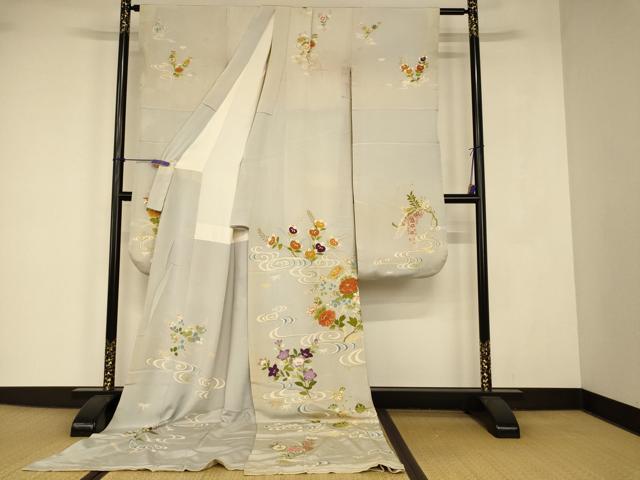 平和屋本店●お引きずり・お引き摺り・引き振袖 和装 結婚式 舞妓 芸妓 芸者 衣装 駒刺繍 草花光琳水文 金糸 金彩 逸品 AABJ2804fw