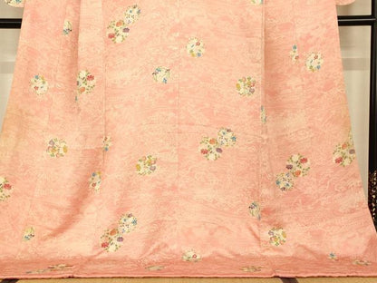 平和屋本店●お引きずり・お引き摺り・引き小紋　和装　結婚式　舞妓　芸妓　芸者　衣装　草花丸文　逸品　AABJ2809fw