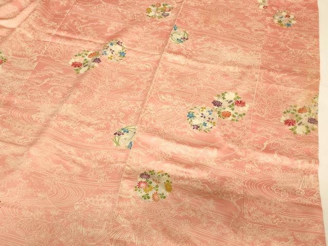 平和屋本店●お引きずり・お引き摺り・引き小紋　和装　結婚式　舞妓　芸妓　芸者　衣装　草花丸文　逸品　AABJ2809fw