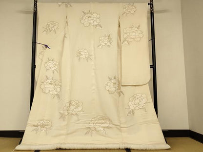平和屋本店●白打掛　白無垢　和装　婚礼　結婚式　花嫁　神社挙式　総刺繍　牡丹文　逸品　AABJ2811fw