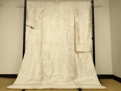 平和屋本店●白打掛　白無垢　和装　婚礼　結婚式　花嫁　神社挙式　唐織　飛鶴四季花文　逸品　AABJ2812fw