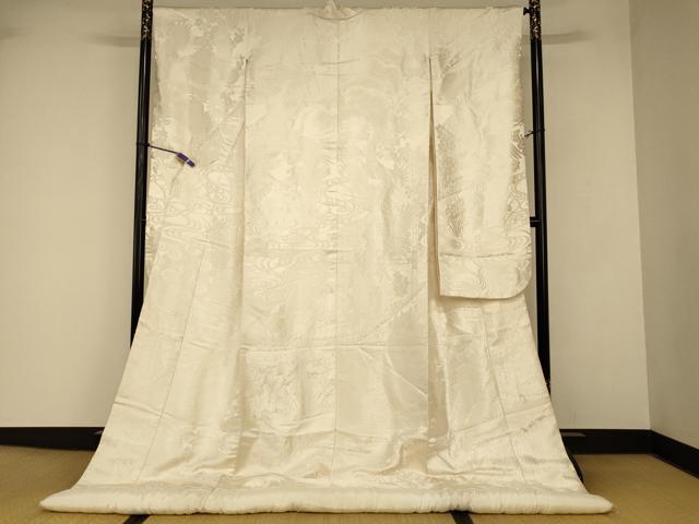 平和屋本店●白打掛　白無垢　和装　婚礼　結婚式　花嫁　神社挙式　唐織　飛鶴四季花文　逸品　AABJ2812fw