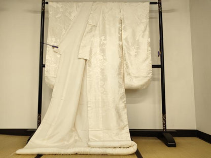 平和屋本店●白打掛　白無垢　和装　婚礼　結婚式　花嫁　神社挙式　唐織　飛鶴四季花文　逸品　AABJ2812fw