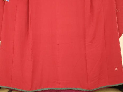 平和屋本店●ファッションデザイナー 花井幸子　振袖　朱・緋色　正絹　逸品　AABJ2814fw