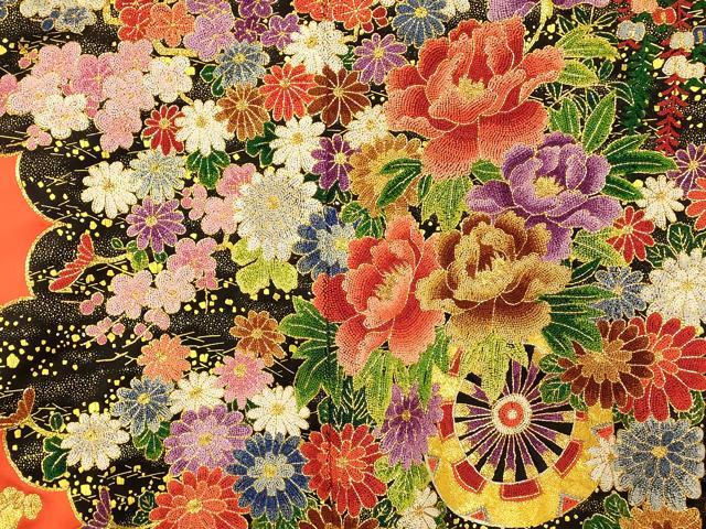 平和屋本店●中国三大刺繍 相良刺繍 色打掛 和装 婚礼 結婚式 花嫁 神社挙式 駒刺繍 花車松竹梅文 金彩 金通し地 逸品 AABJ2829fw