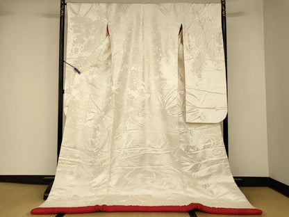 平和屋本店●白打掛　白無垢　和装　婚礼　結婚式　花嫁　神社挙式　唐織　鴛鴦枝梅文　逸品　AABJ2832fw
