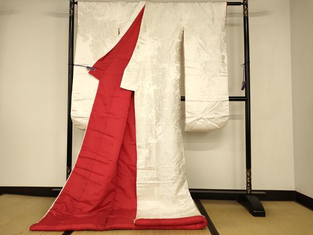 平和屋本店●白打掛　白無垢　和装　婚礼　結婚式　花嫁　神社挙式　唐織　鴛鴦枝梅文　逸品　AABJ2832fw