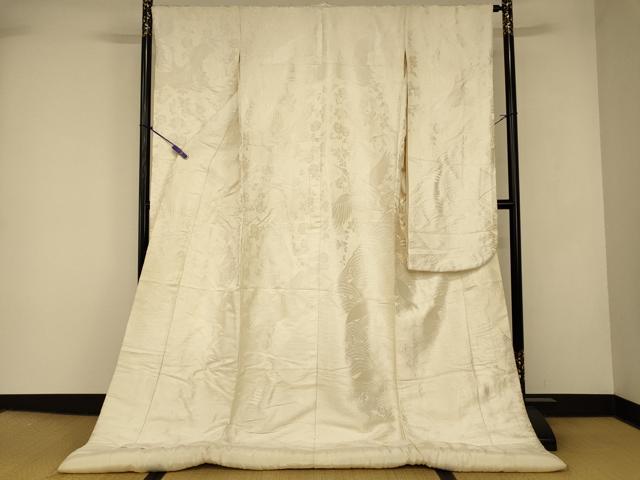 平和屋本店●白打掛　白無垢　和装　婚礼　結婚式　花嫁　神社挙式　唐織　飛鶴枝垂れ花流水文　逸品　AABJ2833fw
