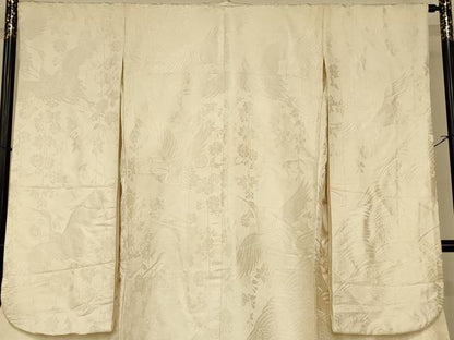 平和屋本店●白打掛　白無垢　和装　婚礼　結婚式　花嫁　神社挙式　唐織　飛鶴枝垂れ花流水文　逸品　AABJ2833fw