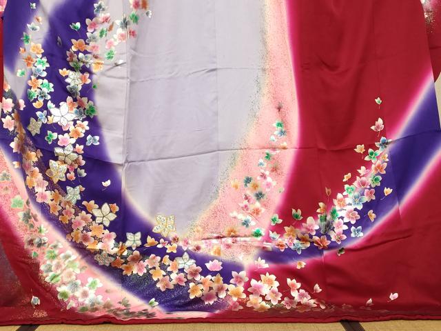 平和屋本店●お引きずり・お引き摺り・引き振袖 和装 結婚式 舞妓 芸妓 芸者 衣装 舞花霞文 ホログラム箔 金銀彩 逸品 AABJ2838fw