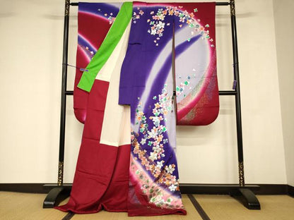 平和屋本店●お引きずり・お引き摺り・引き振袖 和装 結婚式 舞妓 芸妓 芸者 衣装 舞花霞文 ホログラム箔 金銀彩 逸品 AABJ2838fw