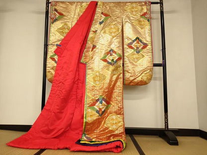 平和屋本店●西陣　色打掛　和装　婚礼　結婚式　花嫁　神社挙式　唐織　月華鶴　金銀糸　逸品　AABJ2839fw