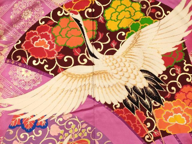 平和屋本店●色打掛　和装　婚礼　結婚式　花嫁　神社挙式　総刺繍　扇子飛鶴花唐草文　暈し染め　金糸　AABJ2840fw