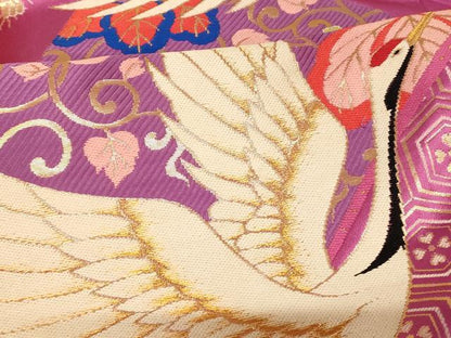 平和屋本店●色打掛　和装　婚礼　結婚式　花嫁　神社挙式　総刺繍　扇子飛鶴花唐草文　暈し染め　金糸　AABJ2840fw