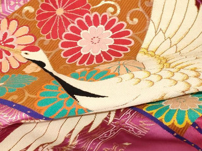 平和屋本店●色打掛　和装　婚礼　結婚式　花嫁　神社挙式　総刺繍　扇子飛鶴花唐草文　暈し染め　金糸　AABJ2840fw
