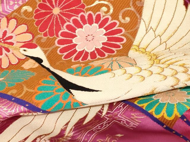 平和屋本店●色打掛　和装　婚礼　結婚式　花嫁　神社挙式　総刺繍　扇子飛鶴花唐草文　暈し染め　金糸　AABJ2840fw