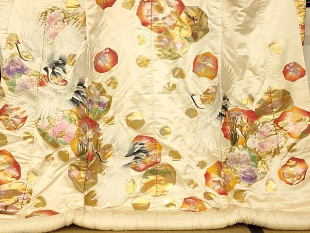 平和屋本店●色打掛　和装　婚礼　結婚式　花嫁　神社挙式　駒刺繍　飛鶴松竹梅文　金銀糸　金銀彩　逸品　AABJ2841fw