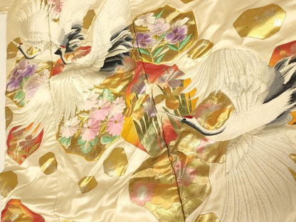 平和屋本店●色打掛　和装　婚礼　結婚式　花嫁　神社挙式　駒刺繍　飛鶴松竹梅文　金銀糸　金銀彩　逸品　AABJ2841fw