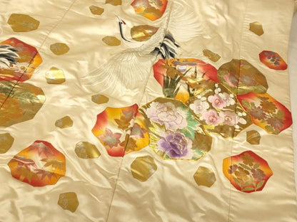 平和屋本店●色打掛　和装　婚礼　結婚式　花嫁　神社挙式　駒刺繍　飛鶴松竹梅文　金銀糸　金銀彩　逸品　AABJ2841fw