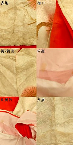 平和屋本店●お引きずり・お引き摺り・引き振袖　和装　結婚式　舞妓　芸妓　芸者　衣装　鳳凰枝松文　暈し染め　金銀糸　逸品　AABJ2842fw