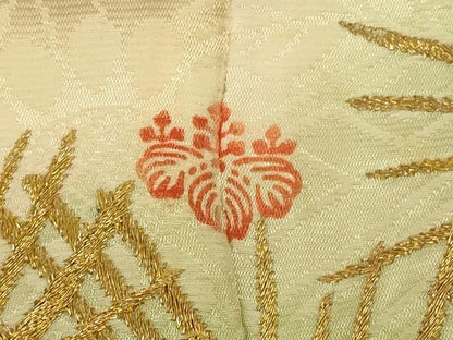 平和屋本店●お引きずり・お引き摺り・引き振袖　和装　結婚式　舞妓　芸妓　芸者　衣装　鳳凰枝松文　暈し染め　金銀糸　逸品　AABJ2842fw