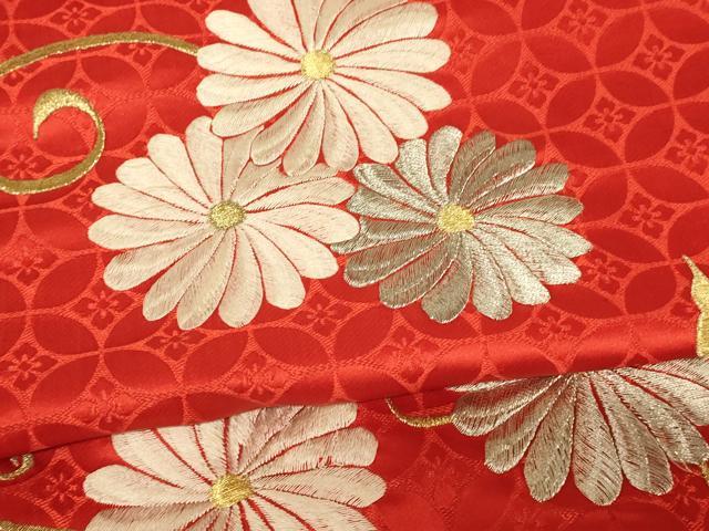 平和屋本店●お引きずり・お引き摺り・引き振袖　和装　結婚式　舞妓　芸妓　芸者　衣装　総刺繍　御所車草花文　金銀糸　逸品　AABJ2844fw