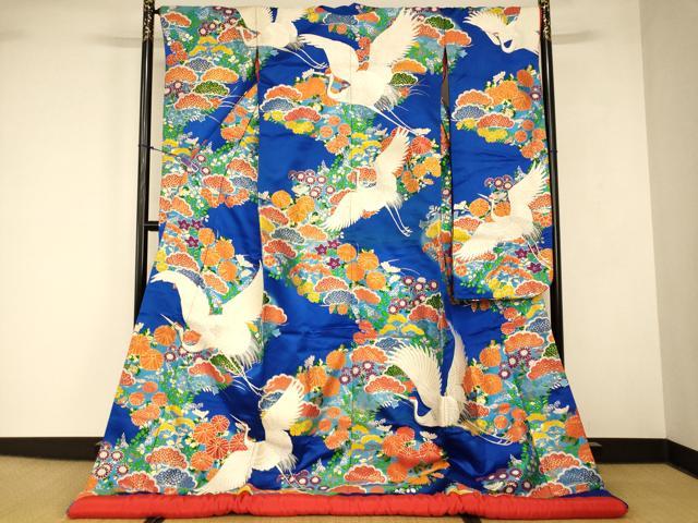 平和屋本店●色打掛　和装　婚礼　結婚式　花嫁　神社挙式　唐織　飛鶴草花文　金銀糸　逸品　AABJ2847fw
