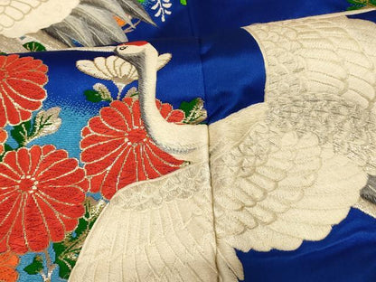 平和屋本店●色打掛　和装　婚礼　結婚式　花嫁　神社挙式　唐織　飛鶴草花文　金銀糸　逸品　AABJ2847fw
