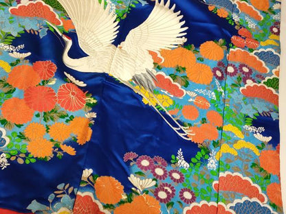 平和屋本店●色打掛　和装　婚礼　結婚式　花嫁　神社挙式　唐織　飛鶴草花文　金銀糸　逸品　AABJ2847fw