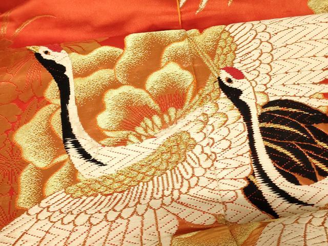 平和屋本店●西陣　色打掛　和装　婚礼　結婚式　花嫁　神社挙式　唐織　大牡丹幸鶴　純本金箔　金糸　逸品　AABJ2848fw