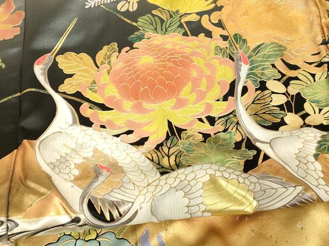 平和屋本店●色打掛　和装　婚礼　結婚式　花嫁　神社挙式　手描き　飛鶴松梅文　暈し染め　金銀彩　逸品　AABJ2849fw