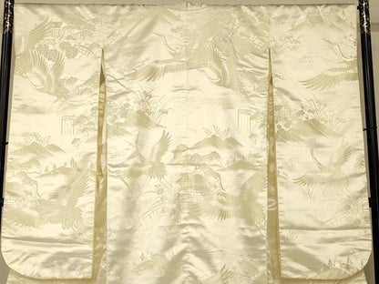 平和屋本店●白打掛　白無垢　和装　婚礼　結婚式　花嫁　神社挙式　唐織　飛鶴松竹梅文　逸品　AABJ2851fw