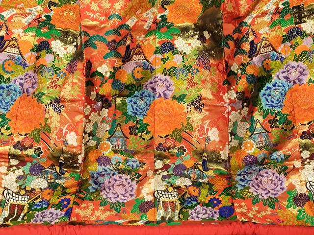 平和屋本店●色打掛　和装　婚礼　結婚式　花嫁　神社挙式　手織唐錦　御所車松竹梅文　金銀糸　逸品　AABJ2854fw