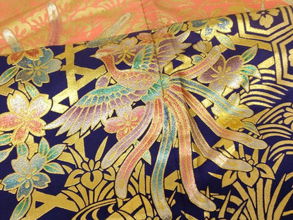 平和屋本店●お引きずり・お引き摺り・引き振袖　和装　結婚式　舞妓　芸妓　芸者　衣装　鳳凰花車文　暈し染め　金銀彩　逸品　AABJ2855fw