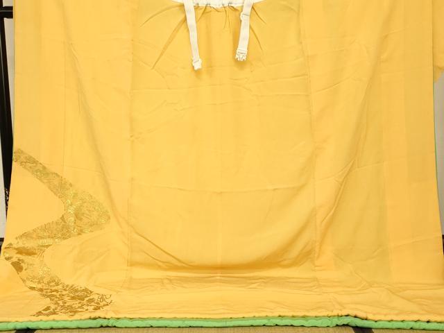 平和屋本店●二部式掛下・つけ帯セット　打掛　和装　婚礼　花嫁　結婚式　神社挙式　飛鶴宝尽くし文様　金彩　逸品　AABJ2862fw