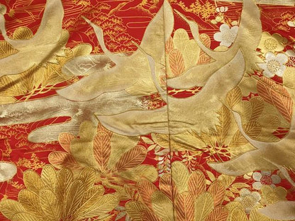 平和屋本店●色打掛　和装　婚礼　結婚式　花嫁　神社挙式　飛鶴松竹梅文　暈し染め　金銀彩　逸品　AABJ2866fw