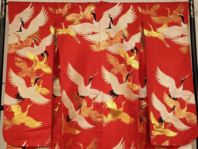 平和屋本店●色打掛　和装　婚礼　結婚式　花嫁　神社挙式　作家物　唐織　飛鶴文　金糸　逸品　AABJ2867fw